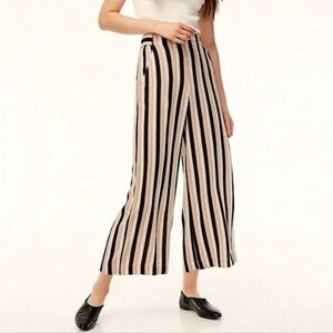 Aritzia Wilfred Faun Striped Wide Leg Pants In OAK IRISH HILLS Size XS 67120